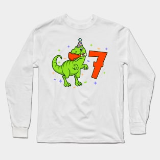 I am 7 with TREX - boy birthday 7 years old Long Sleeve T-Shirt